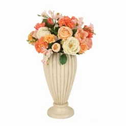 Mixed Rose Arrangement with Freesia and Poppies in Tapered Vase