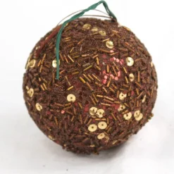 80Mm Sequin Ball Ornament Bronze  (Sold in Multiples of 12)