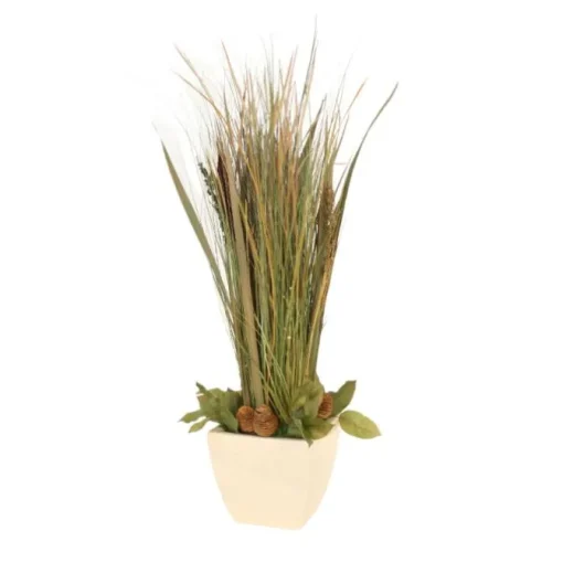 Natural Grasses and Natural Pods in Ivory Square Planter