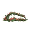 Pine Garland Decorated with Red Berries Pine Cones and Plaid Ribbon