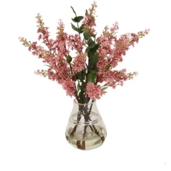 Pink Lilac in Rimmed Glass