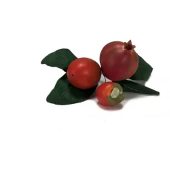 Pomegranate and Persimmon Pick x 3 with Leaves   (Set of 12)