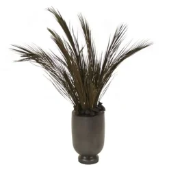 Preserved Robellini Palms In Wooden Vase