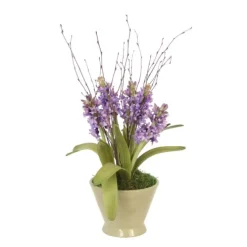 Purple Lilac in Green Pot
