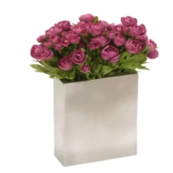 Purple Ranunculas in Silver Container