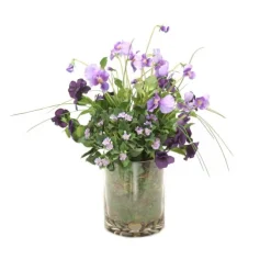 Purple Spring Garden in Cylinder Glass