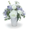 Ranunculas with Hydrangeas and Cherry Blossoms and Parrot Tulips in Layered Vases