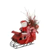 Red Metal Sleigh Decorated With Santa
