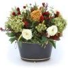 Rose and Hydrangea with Mixed Flowers in Tole Planter