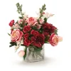 Rose Pink and Better Times Roses in Cube Vase