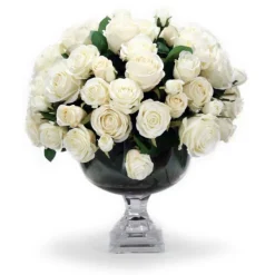 Roses in Crystal Compote