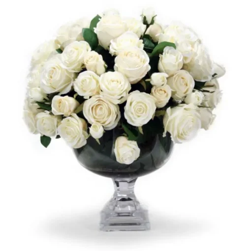 Roses in Crystal Compote