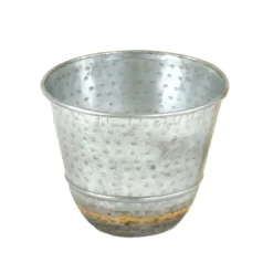 Round Galvanized Tin Pot