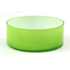 Round Green Shallow Bowl with White Inside