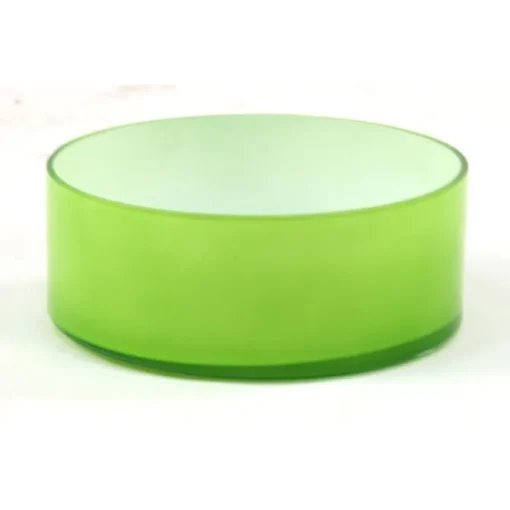 Round Green Shallow Bowl with White Inside