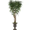 8' Ruscus Tree in Rust Fiberglass Classic Urn