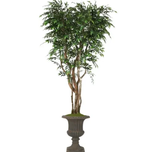 8' Ruscus Tree in Rust Fiberglass Classic Urn
