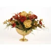 Rust Red, Antique Gold in Oval Antique Brass Compote