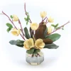 Saucer Magnolia in Smoke Amber Glass