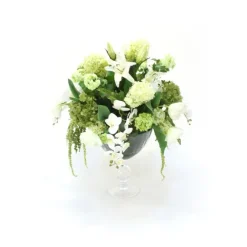 Shades of Green and White in Crysta Pedestal Vase
