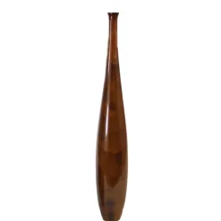 43" Slender Wood Vase in Mahogany
