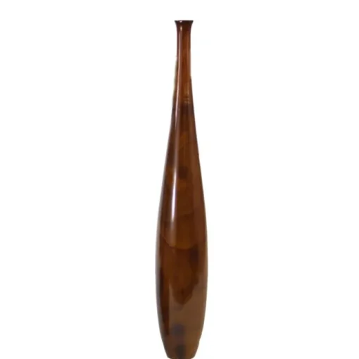 43" Slender Wood Vase in Mahogany