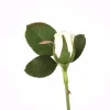 Small Rose Bud with Leaves in Bridal White  (Sold in Multiples of 72)
