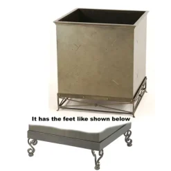 SQUARE LG EMERY WOOD PLANTER WITH SCROLLED FEET