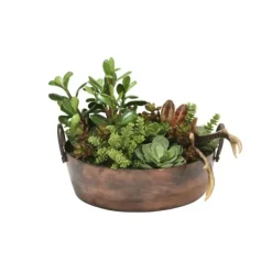 Succulent Mix in Round Copper Planter