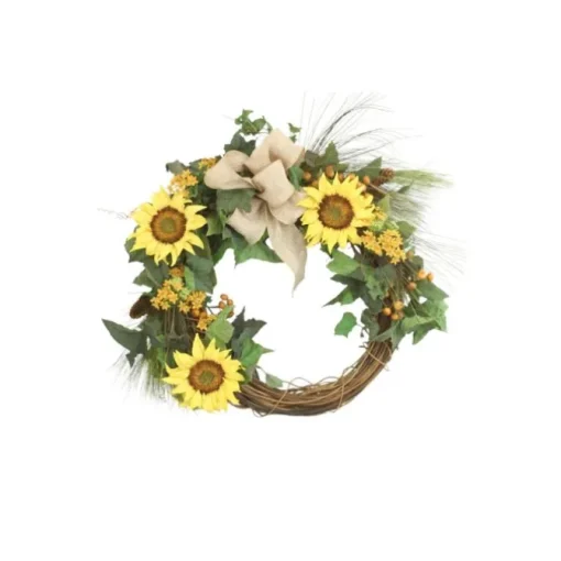 Sunflower Wreath with Mixed Foliage