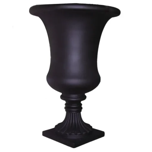 Tall Simple Classic Fiberglass Urn in Black