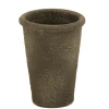 6" Tapered Pot in Old Crunchy Lead Finish with Rounded Lip