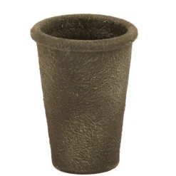 6" Tapered Pot in Old Crunchy Lead Finish with Rounded Lip