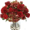 Waterlook Hydrangea Red Rose and Dahlia