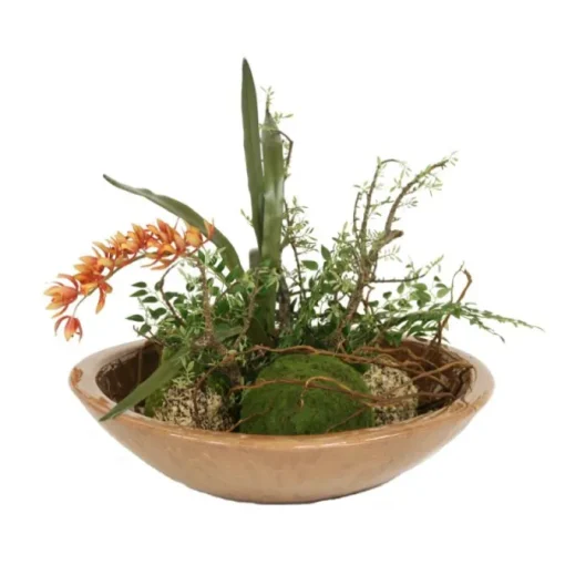 Waterlook® Exotic Garden with Orchids, Moss and Lichen Balls in Bowl