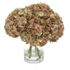 Waterlook® Green-Amethyst Hydrangeas in Glass Cylinder