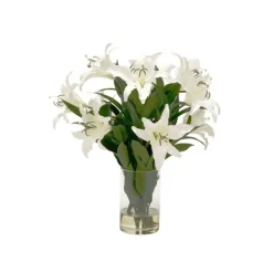 Waterlook® White Casablanca Lilies in Glass Cylinder