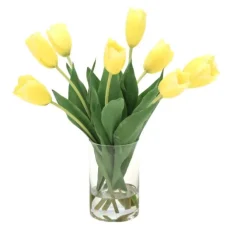 Waterlook® Yellow Dutch Tulips in Clear Glass Cylinder