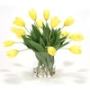 Waterlook® Yellow Tulips in Rectangular Glass Vase