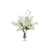 White Cherry Blossoms in Glass Urn