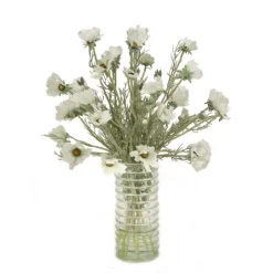 White Cosmos in Ribbed Cylinder
