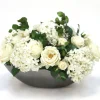 White Hydrangeas with Roses in Cosmic Bowl