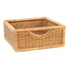 Woven Rattan Shelf Basket with Woven Rattan Handholds