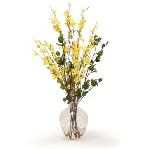 Yellow Forsythia in Victorian Vase