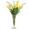 Yellow Tulips in Tall Trumpet Glass Vase